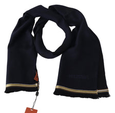 Black 100% Wool Unisex Neck Wrap Fringes Scarf Missoni