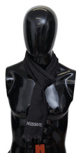 Black Wool Knit Unisex Neck Wrap Scarf Missoni