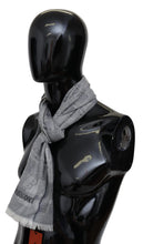 Gray Floral Wool Unisex Neck Wrap Fringes Scarf Missoni