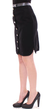 Black Metal Buttons Cotto Wool Skirt Corrado De Biase