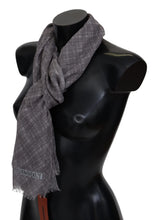 Gray Plaid Wool Unisex Neck Wrap Scarf Missoni