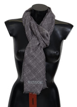 Gray Plaid Wool Unisex Neck Wrap Scarf Missoni