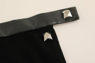 Black Metal Buttons Cotto Wool Skirt Corrado De Biase