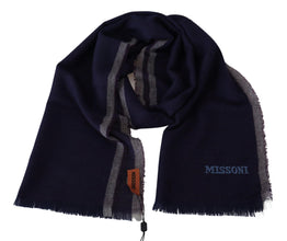 Multicolor Striped Wool Unisex Wrap Fringes Scarf Missoni