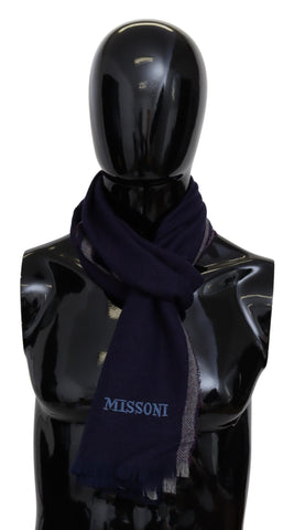 Multicolor Striped Wool Unisex Wrap Fringes Scarf Missoni
