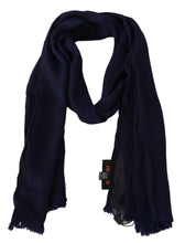 Blue Wool Knit Unisex Neck Wrap Scarf Missoni