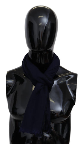 Blue Wool Knit Unisex Neck Wrap Scarf Missoni