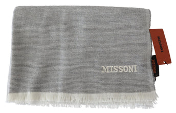 Beige 100% Wool Unisex Neck Wrap Scarf Missoni