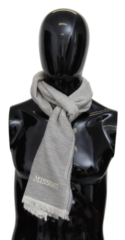 Beige 100% Wool Unisex Neck Wrap Scarf Missoni