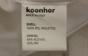 White Sequined Straight Pencil Skirt Koonhor
