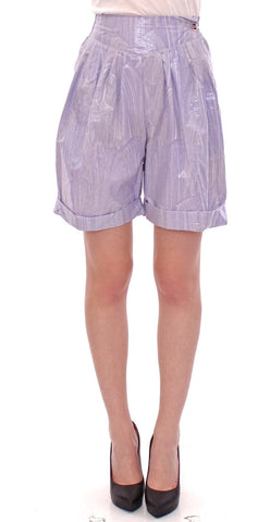 Purple Above-Knee Wrap Shorts Licia Florio