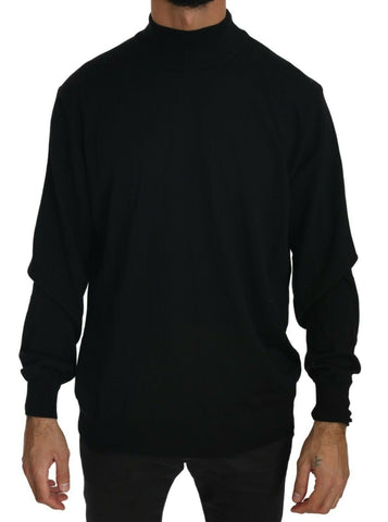 Black Turtle Neck Pullover Top Virgin Wool Sweater MILA SCHÖN