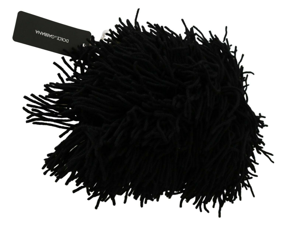 Black White Knitted Cashmere Animal Design Hat Dolce & Gabbana