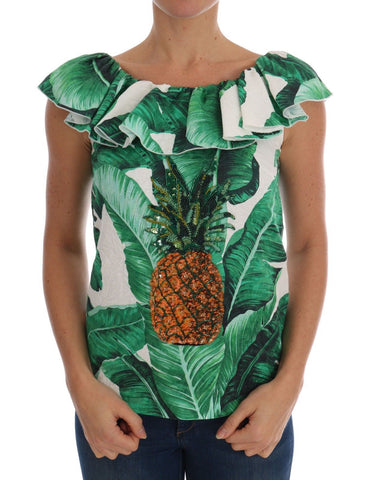 Pineapple Banana Sequins Blouse T-shirt Dolce & Gabbana