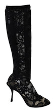 Black Taormina Lace Socks Boots Shoes Pumps Dolce & Gabbana