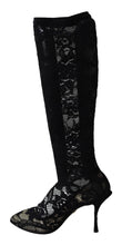 Black Taormina Lace Socks Boots Shoes Pumps Dolce & Gabbana