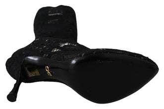 Black Taormina Lace Socks Boots Shoes Pumps Dolce & Gabbana