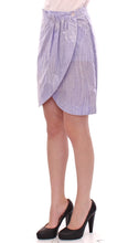 Purple Viscose Above-Knee Wrap Skirt Licia Florio