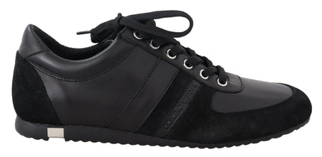 Black Logo Leather Casual Sneakers Shoes Dolce & Gabbana