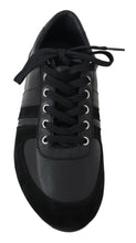 Black Logo Leather Casual Sneakers Shoes Dolce & Gabbana