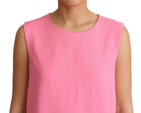 Pink Shift Sleeveless Knee Length Dress Dolce & Gabbana