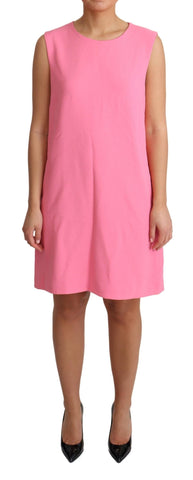 Pink Shift Sleeveless Knee Length Dress Dolce & Gabbana