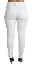 White Tattered Skinny Denim Cotton Stretch Jeans Dolce & Gabbana