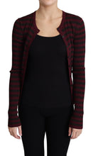 Black Red Striped Viscose Cardigan Sweater Dolce & Gabbana