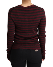 Black Red Striped Viscose Cardigan Sweater Dolce & Gabbana
