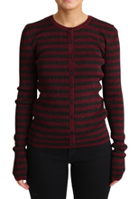 Black Red Striped Viscose Cardigan Sweater Dolce & Gabbana