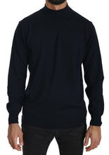 Dark Blue Crewneck Pullover 100% Wool Sweater MILA SCHÖN