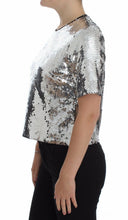 Silver Sequined Crewneck Blouse T-shirt Top Dolce & Gabbana