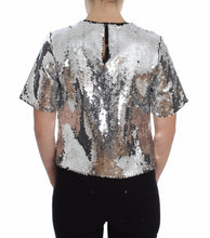 Silver Sequined Crewneck Blouse T-shirt Top Dolce & Gabbana