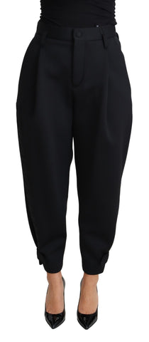 Black Cropped Dress High Waist Polyester Pants Dolce & Gabbana