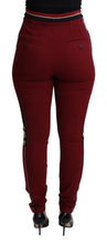 Red DG Star Striped Skinny Cotton Pant Dolce & Gabbana