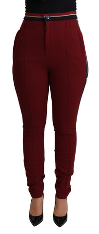 Red DG Star Striped Skinny Cotton Pant Dolce & Gabbana