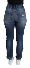 Blue Embellished Skinny Trouser Cotton Jeans Dolce & Gabbana