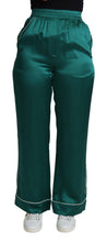 Green High Waist Pajama Trouser Silk Pant Dolce & Gabbana
