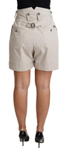 Beige Cotton Pleated High Waist Casual Shorts Dolce & Gabbana