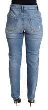 Blue Tattered Skinny Denim Cotton Blend Jeans Dolce & Gabbana