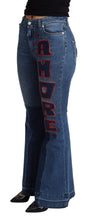 Blue Amore Patch Boot Cut Cotton Stretch Pant Dolce & Gabbana