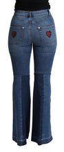 Blue Amore Patch Boot Cut Cotton Stretch Pant Dolce & Gabbana