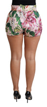 Pink Cotton Floral Print Hot Pants Short Dolce & Gabbana