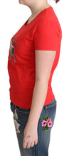 Red Cotton Come Play 4 Us Print Tops Blouse T-shirt Moschino