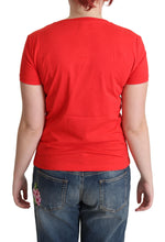 Red Cotton Come Play 4 Us Print Tops Blouse T-shirt Moschino