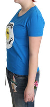 Blue Cotton Sunny Milano Print Tops T-shirt Moschino