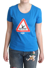 Blue Cotton Swim Graphic Triangle T-shirt Moschino