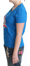 Blue Cotton Swim Graphic Triangle T-shirt Moschino