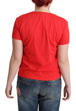 Red Cotton Swim Graphic Triangle Print  T-shirt Moschino