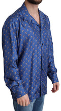 Blue Beach Chair Umbrella Print Silk Shirt Dolce & Gabbana